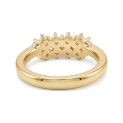 0.89 CTTW Geometric Princess-Cut Cluster Wedding Band in 10K Yellow Gold thumbnail 3