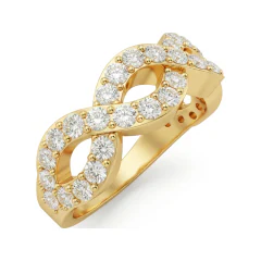 2.21 CTTW Twisted Rope Infinity Band with Colored Stone Accent in 10K Yellow Gold thumbnail 2