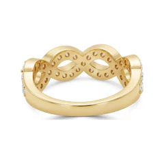 2.21 CTTW Twisted Rope Infinity Band with Colored Stone Accent in 10K Yellow Gold thumbnail 3