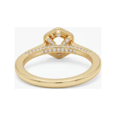1.88 CTTW Cathedral Halo Engagement Ring with Pave Band in 10K Yellow Gold thumbnail 3