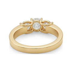 1.53 CTTW Classic Round Three Stone Engagement Ring | Prong Set in 10K Yellow Gold thumbnail 3