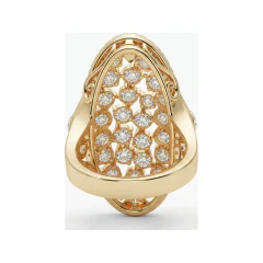 4.31 CTTW Vintage Dome Pave Cluster Cocktail Ring in 10K Yellow Gold thumbnail 3