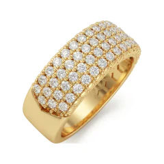 1.2 CTTW Wide Multi-Row Pave Eternity Band in 10K Yellow Gold thumbnail 2