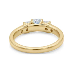 1.04 CTTW Princess Three-Stone Milgrain Ring | Channel Diamond Engagement in 10K Yellow Gold thumbnail 3