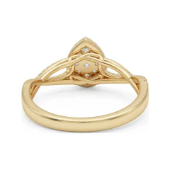 0.35 CTTW Pear Halo Infinity Split Shank Engagement Ring in 10K Yellow Gold thumbnail 3