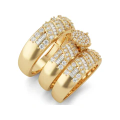 1.76 CTTW Baguette Multi-Row Channel Wide Band in 10K Yellow Gold thumbnail 2