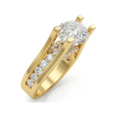 5.07 CTTW Oval Colored Stone Cocktail Ring, Multi-Row in 10K Yellow Gold thumbnail 2