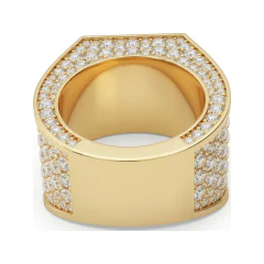 10.59 CTTW Mens Colored Stone Pave Cocktail Ring | Bold Ring in 10K Yellow Gold thumbnail 3