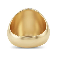 8.99 CTTW Colored Stone Dome Halo Cocktail Ring | Micro-Pave Ring in 10K Yellow Gold thumbnail 3