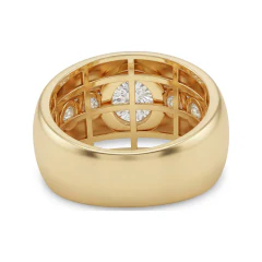 7.75 CTTW Oval Colored Stone Wide Band Ring, Bezel Set in 10K Yellow Gold thumbnail 3