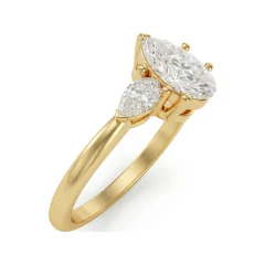 1.53 CTTW Pear-Cut Three-Stone Lab Grown Diamond Engagement Ring thumbnail 2