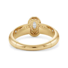 0.31 CTTW Multi-Row Pave Bypass Ring with Oval & Round Diamonds in 10K Yellow Gold thumbnail 3