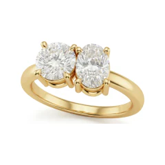 1.4 CTTW Two-Stone Engagement Ring | Round & Oval Toi et Moi in 10K Yellow Gold thumbnail 1