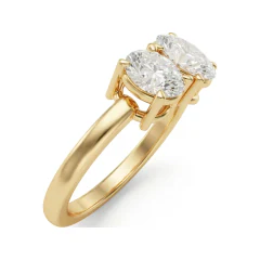 1.4 CTTW Two-Stone Engagement Ring | Round & Oval Toi et Moi in 10K Yellow Gold thumbnail 2