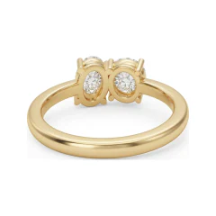 1.4 CTTW Two-Stone Engagement Ring | Round & Oval Toi et Moi in 10K Yellow Gold thumbnail 3