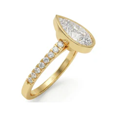 2.18 CTTW Pear-Cut Solitaire Engagement Ring in 10K Yellow Gold thumbnail 2
