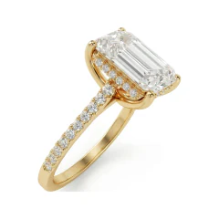 4.99 CTTW Emerald-Cut Solitaire Ring | Classic Prong-Set Diamond in 10K Yellow Gold thumbnail 2