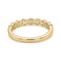 0.67 CTTW Multi-Row Shared-Prong Half Eternity Wedding Band in 14K Yellow Gold thumbnail 3
