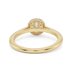 0.5 CTTW Cathedral Halo Bridal Set with Round Pave Diamonds in 10K Yellow Gold thumbnail 3