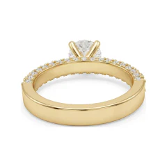 1.59 CTTW Accented Round Solitaire Bridal Set with Pave Band in 10K Yellow Gold thumbnail 3