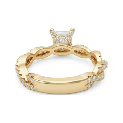 1.65 CTTW Princess Cut Solitaire Ring with Twisted Rope Band in 10K Yellow Gold thumbnail 3