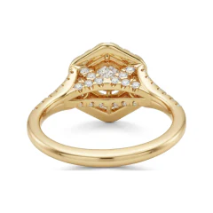 1.58 CTTW Double Halo Split Shank Engagement Ring in 10K Yellow Gold thumbnail 3