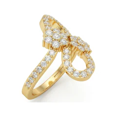 0.95 CTTW Infinity Cluster Ring with Pave Round Diamonds in 10K Yellow Gold thumbnail 2