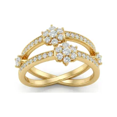 0.95 CTTW Infinity Cluster Ring with Pave Round Diamonds in 10K Yellow Gold thumbnail 3