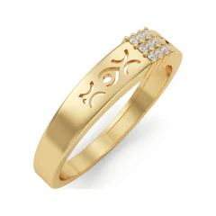 0.11 CTTW Open Filigree Cluster Ring - Shared Prong Pave Diamonds in 10K Yellow Gold thumbnail 2
