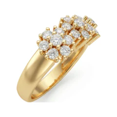 0.78 CTTW Prong-Set Round Diamond Wedding Band in 10K Yellow Gold thumbnail 2