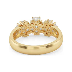 0.78 CTTW Prong-Set Round Diamond Wedding Band in 10K Yellow Gold thumbnail 3