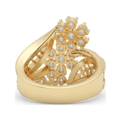 1.78 CTTW Grape Bunch Cluster Cocktail Ring with Pave Diamonds in 10K Yellow Gold thumbnail 3
