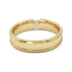 1.94 CTTW Round Halo Engagement Ring | Wide Pave Band in 10K Yellow Gold thumbnail 3