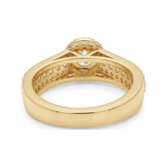 1.54 CTTW Double Halo Round Pave Engagement Ring in 10K Yellow Gold thumbnail 3