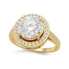 2.12 CTTW Cathedral Pave Halo Diamond Engagement Ring in 10K Yellow Gold thumbnail 1