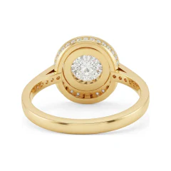 2.12 CTTW Cathedral Pave Halo Diamond Engagement Ring in 10K Yellow Gold thumbnail 3