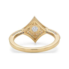 0.61 CTTW Kite Halo Geometric Engagement Ring in 10K Yellow Gold thumbnail 3
