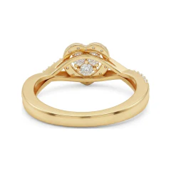 0.2 CTTW Heart Cluster Bypass Engagement Ring in 10K Yellow Gold thumbnail 3