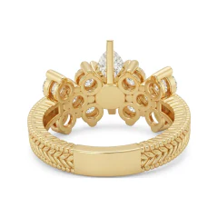 2.42 CTTW Marquise Cluster Engagement Ring | Prong-Set Ring in 10K Yellow Gold thumbnail 3
