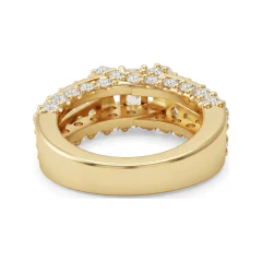 3.34 CTTW Radiant Cut Solitaire Engagement Ring, Pave Split Shank in 10K Yellow Gold thumbnail 3