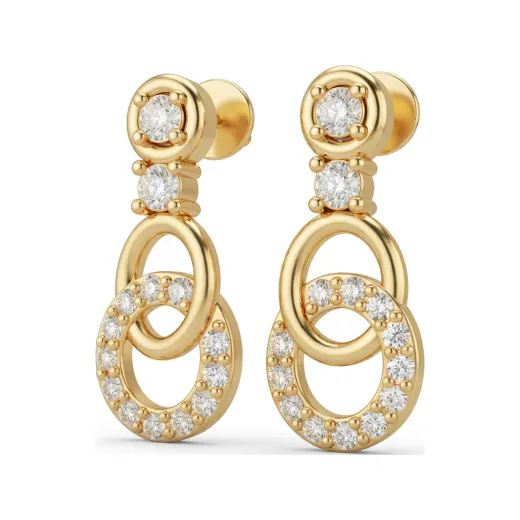 0.32 CTTW Lab Grown Diamond Micro-Pave Circle Drop Earrings