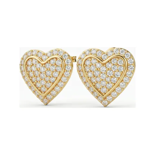 0.5 CTTW Lab Grown Diamond Pave Heart Stud Earrings - Everyday Romance