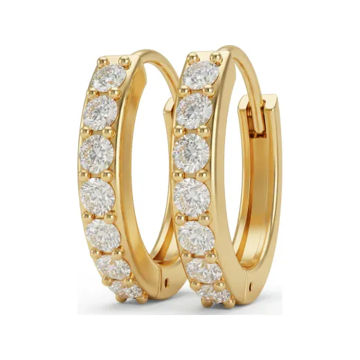 0.48 CTTW Lab Grown Diamond Classic Round Huggie Hoop Earrings