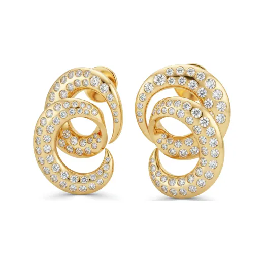 1.36 CTTW Lab Grown Diamond Open Circle Micro-Pave Earrings