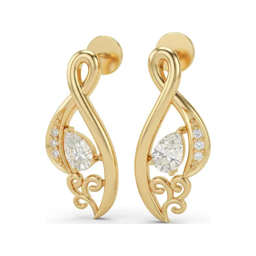 0.31 CTTW Pear Lab Grown Diamond Paisley Stud Earrings