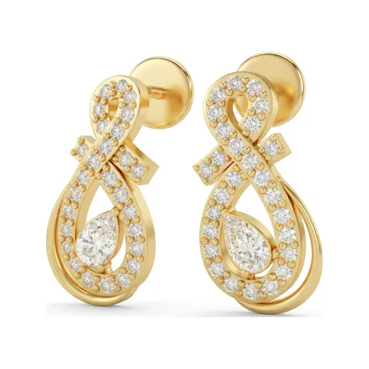 0.39 CTTW Lab Grown Diamond Infinity Stud Earrings with Pear Center