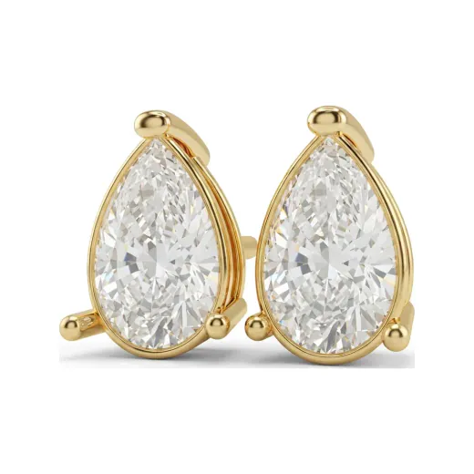 1.27 CTTW Lab Grown Diamond Pear Basket-Set Fancy Stud Earrings