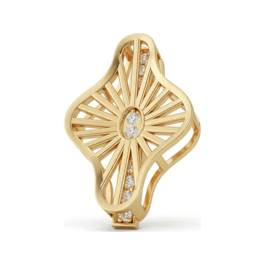 0.13 CTTW Diamond Starburst Openwork Geometric Pendant in 10K Yellow Gold