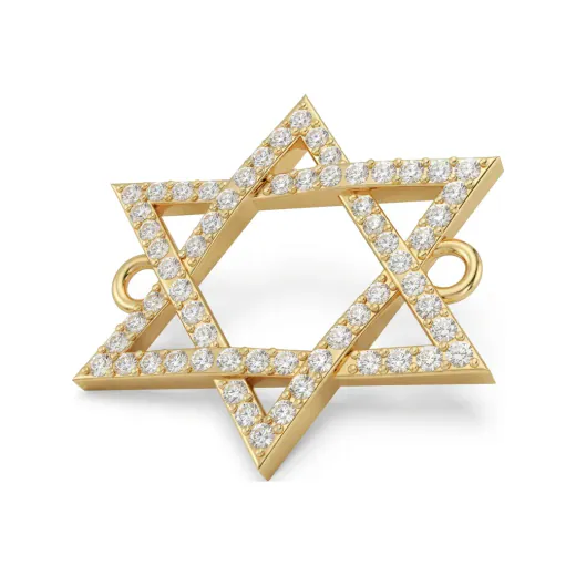 0.35 CTTW Diamond Star of David Pendant in 10K Yellow Gold