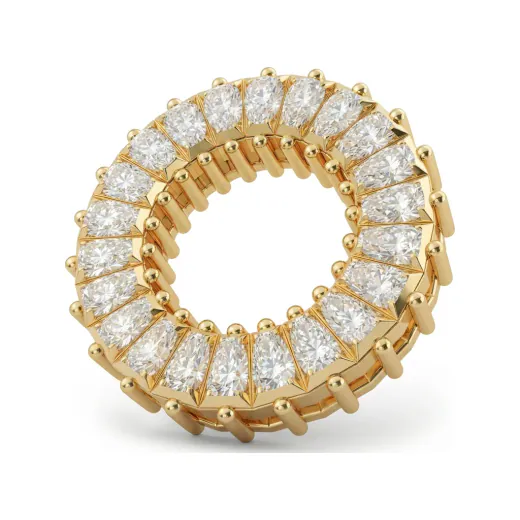 2.37 CTTW Baguette Diamond Eternity Circle Pendant in 10K Yellow Gold